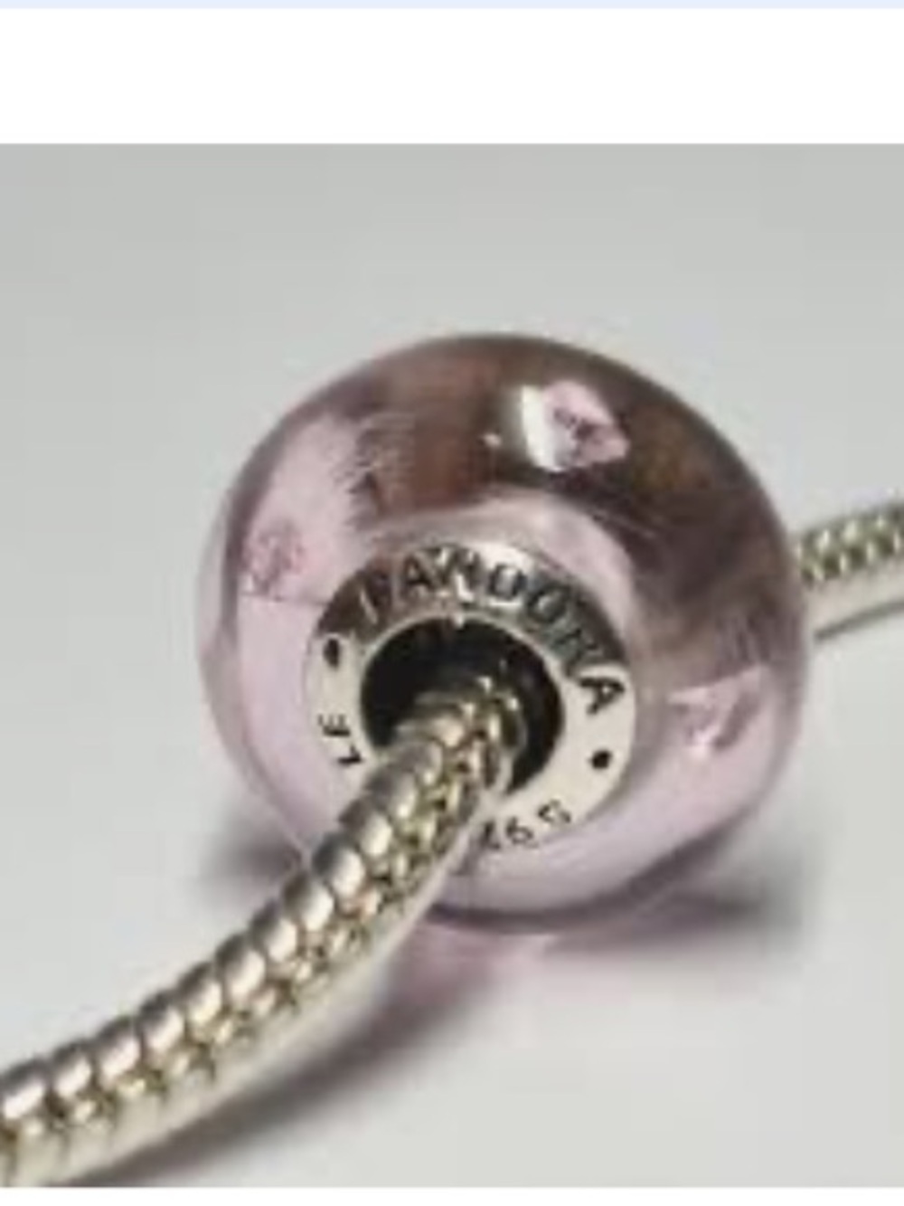 Pandora Murano Glass Bead Charm Pink Effervescence Clear CZ - Picture 2 of 5